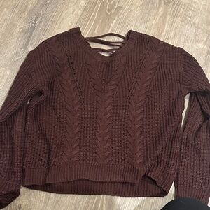 Cable Knit Maroon/Brown Sweater